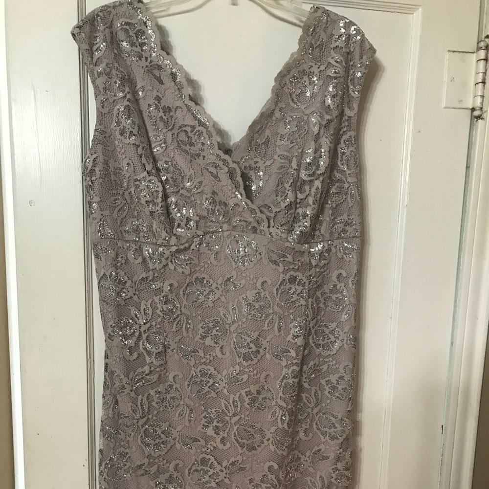 Shimmering lace semi-formal dress